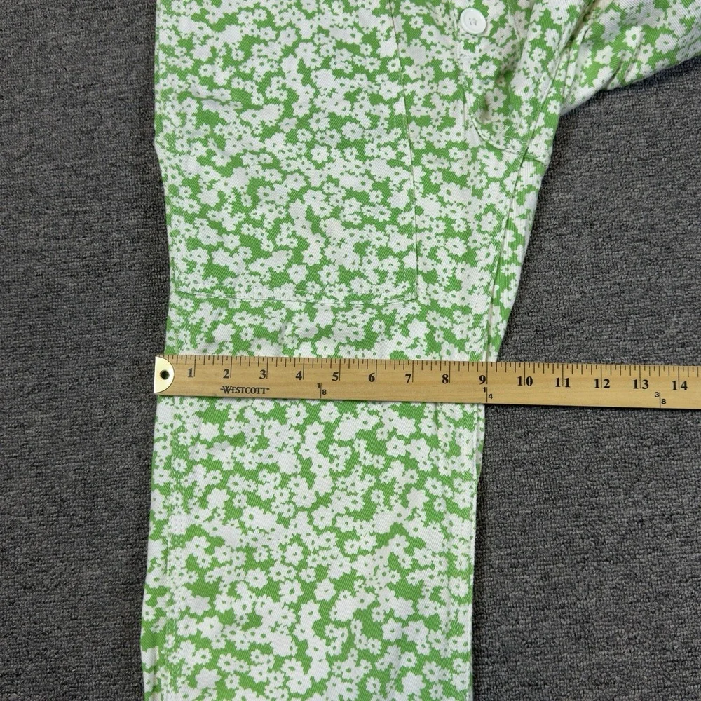 BDG Green White Ditsy Floral Button Fly Boho Hippie Sailor Pockets Women's 26‎